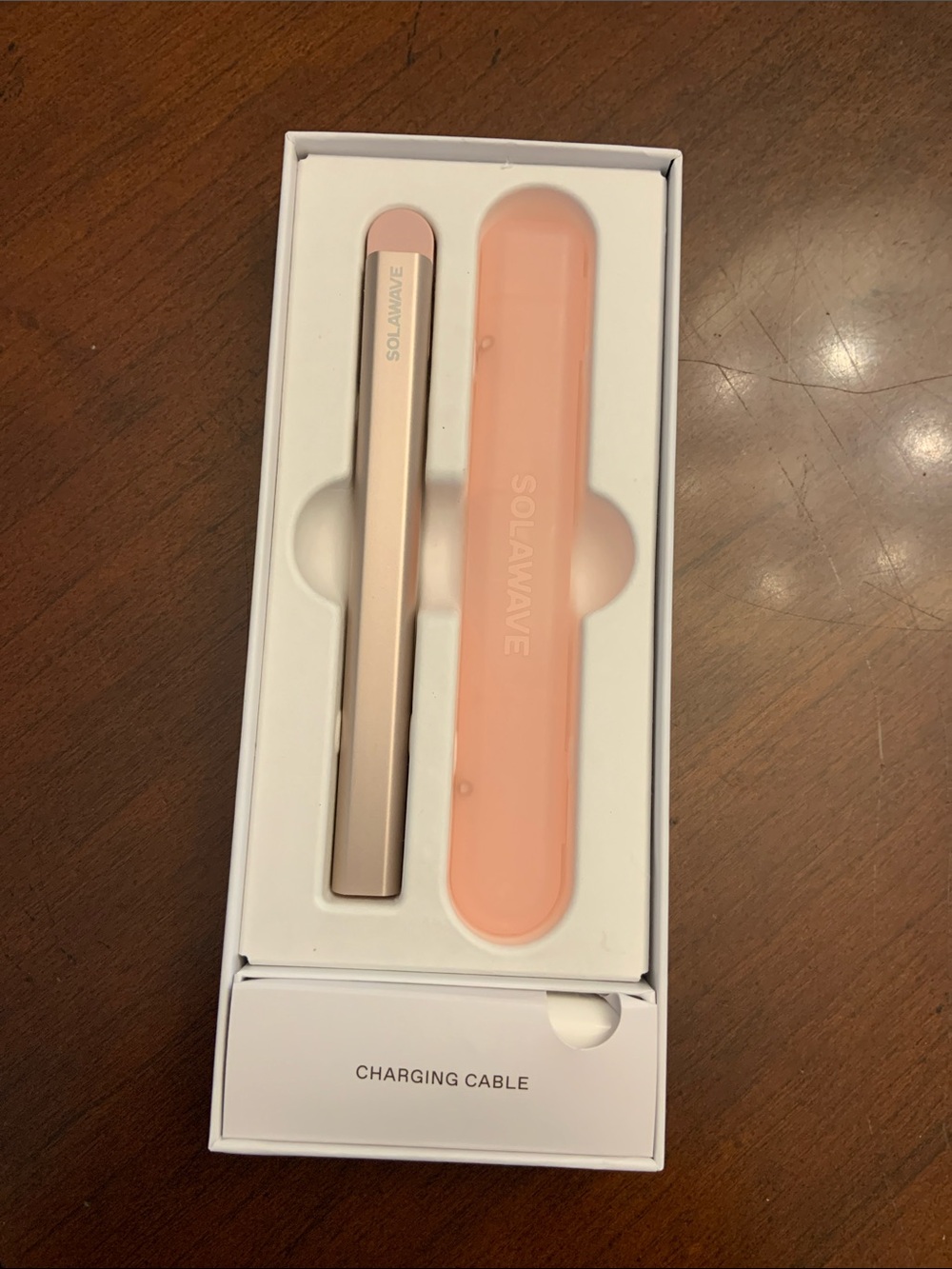 Solowave Rose gold Pink Facial Device with Travel Case